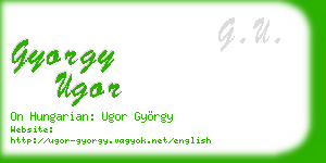gyorgy ugor business card